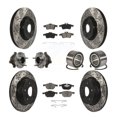 thumbnail image 1 of Transit Auto Front Rear Wheel Hub Bearing Assembly Coated Disc Brake Rotor and Ceramic Pads Kit (10Pc) for Car 2014 Ford Connect 104.8" wheel base Left Right Side (Driver Passenger) KBB-117565, 1 of 10