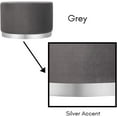 thumbnail image 5 of BirdRock Home Round Velvet Ottoman Foot Stool - Grey, 5 of 9