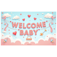 thumbnail image 4 of LUUFILx Welcome Baby Banner with Penguins Glitter Backdrop Decorations for Party Supplies Baby Shower Photography Props Background, 4 of 9