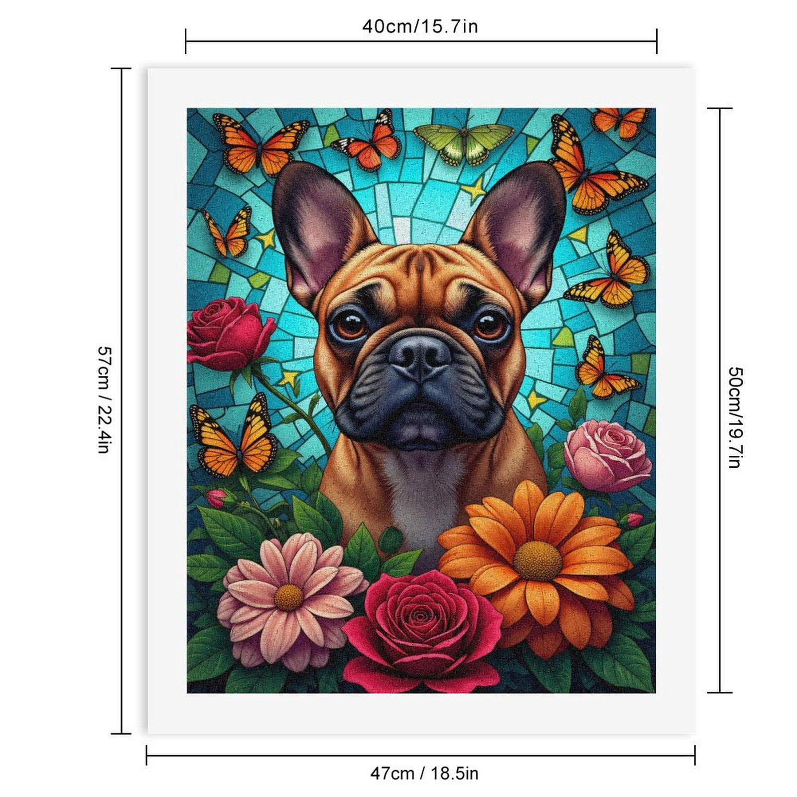 Paint By Numbers Kit for Adults Beginner - DIY Dog Butterflies Flowers Art Canvas Painting Kits for Adults, Frameless Paint By Number for Adults for Home Wall Decor 16x20 Inch