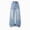 H551-Light Blue, variant on TOWED22 Girls Baggy Jeans Retro Elastic Waist Zipper Fly Cat Whisker Wide Leg Washed Denim Pants,Black,13-14 Y