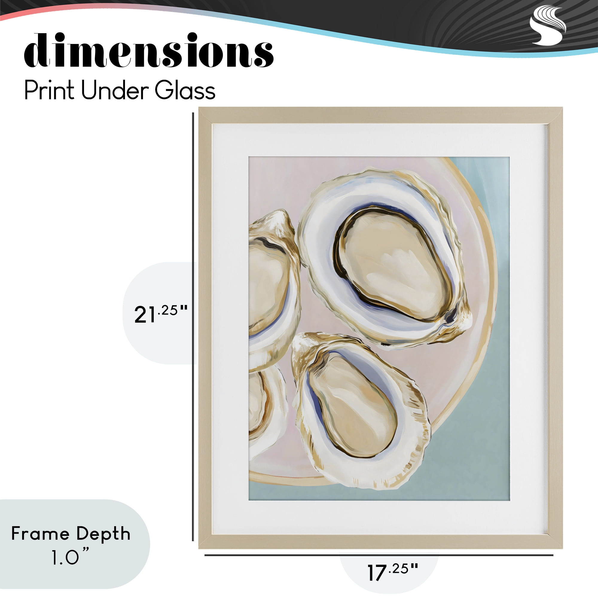 Stupell Industries Plate of Oysters Birch Framed Print Under Glass, design by The Prints Vibe