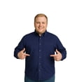 thumbnail image 1 of Big Kong Camisa Tallas Grandes Hombre Marino Lisa Oversize Manga Larga, 1 of 5