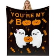 thumbnail image 2 of Halloween Basket Halloween Boo Basket Items for Him Boyfriend Husband Halloween Spooky Basket Stuffers for Women Her Men Him Adults Couple Boyfriend 60x80" Throw Blanket Christmas Gifts for Women Men, 2 of 6
