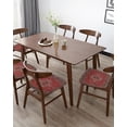 thumbnail image 5 of Red Boho Seat Covers for Dining Room Chairs Set of 4, Stretchy Dining Chair Cushion Covers, Ethnic Flower Pattern Tribal Geometric Print Vintage Furniture Protector Slipcovers for Kitchen, 5 of 6