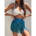 thumbnail image 4 of Falda de bufanda con flecos de lentejuelas azul lago Xemadio HMHZ774-10, 4 of 8