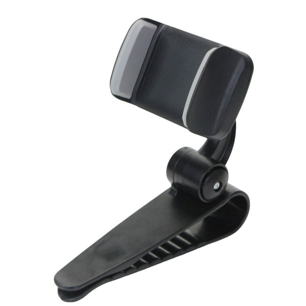 Soporte ajustable para teléfono en el parasol del coche - Material ABS, rotación de 360° - Soporte universal para navegación, transmisión en directo y uso en vehículos