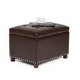 thumbnail image 5 of Joveco Rectangular PU Leather Storage Bench Ottoman Footstool for Living Room Bedroom, Brown, 5 of 8