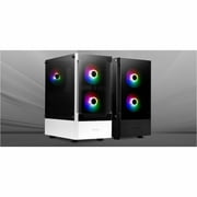 TALOS E3, ATX PC Case, White Gaming Case with 3 Built-in 120mm ARGB Fans, Tempered Glass Panels by Gamdias