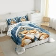 thumbnail image 3 of jejeloiu Wildlife Fox Queen Comforter Set,Ink Painting Graffiti Bedding Sets,Orange Blue White Bedding Comforter Set For Boys,Super Cozy Room Decor Reversible,3-Piece, 3 of 8