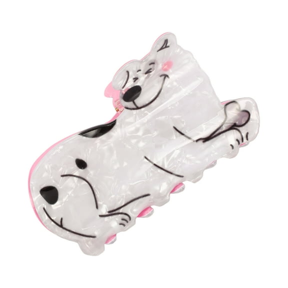 1 Pc Fashion Cute Dog Hair Clips Hairdo Clip for Women 3.54"x1.97"x2.17" Black White