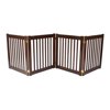 27" Highlander - 4 Panel Free Standing Wood Pet Gate - Mahogany
