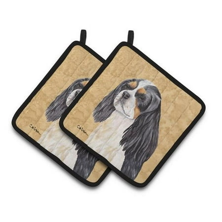 

Cavalier Spaniel Wipe Your Paws Pair of Pot Holders - 7.5 x 3 x 7.5 in.