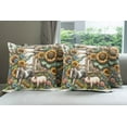 thumbnail image 5 of Ambesonne Rustic Throw Pillow Cover Pack of 4, Vintage Farm Pig and Horse, 4 Pcs-16" x 16", Mustard Green Taupe, 5 of 5