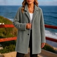 thumbnail image 5 of Zynoxe Women Teddy Mid‑length Coat Winter Warm Notch Collar Long Sleeve Two Button Sherpa Jackets Casual Soft Versatile Loose Fit Teddy Jackets, 5 of 5