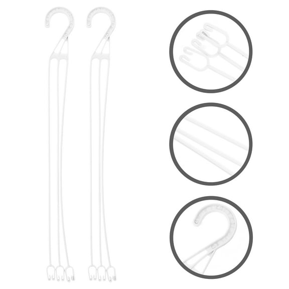 Hemoton 30Pcs White Hanging Plant Holders Plastic Hooks with Strong Load Capacity for Home
