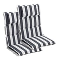 thumbnail image 1 of Aoodor High Back Patio Chair Cushions Set of 2, 47 x 21 x 2.4 Inch Outdoor Seat Cushions with Headrest for Dining Chairs, Rocking Chairs, Adirondack Chairs, Grey Stripe, 1 of 7