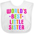 thumbnail image 3 of Inktastic Worlds Best Little Sister Girls Baby Bib, 3 of 4