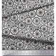 thumbnail image 1 of Soimoi Black polyester Crepe Fabric Wheel Ethnic Decor Fabric Printed Yard 42 Inch Wide, 1 of 3
