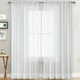 thumbnail image 3 of Transparent Window Sheer Rod Pocket Curtains Tulle Light Filtering Drapes White 132 x 183cm Home Supplies Gadgets Home Accessories, 3 of 6
