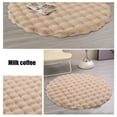 thumbnail image 6 of 19.69x19.69 Inches Cream Velvet Round Carpet - Soft Sofa Floor Mat, Living Room Coffee Table Round Rug, Elegant Cream Wind Velvet Carpet for Home Decor, 6 of 6