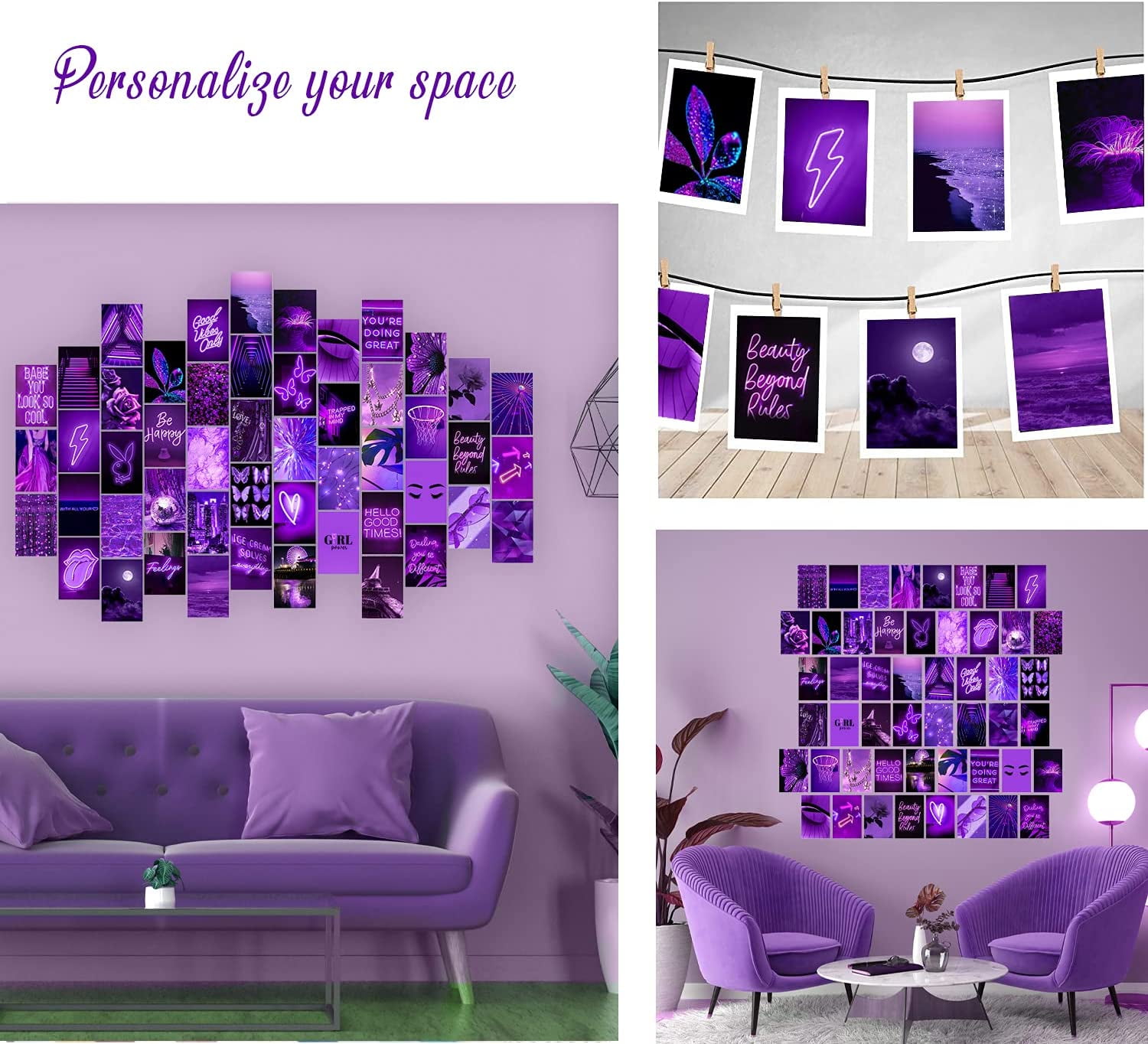 Premium Purple Wall Mural | Purple Murals | Ever Wallpaper UK