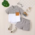 thumbnail image 2 of GXWEA Toddler Boys Summer Outfits Toddler Boy Clothes Summer Toddler Baby Boy Summer Clothes T Shirt Elastic Waist Shorts Set 3-4 Years Grey, 2 of 9