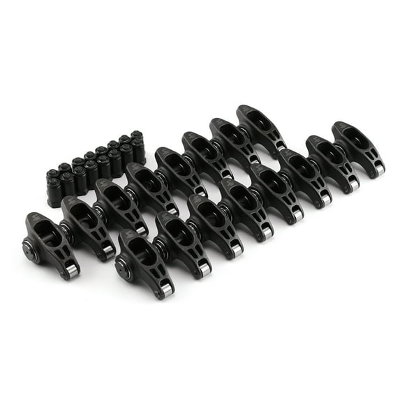 Speedmaster PCE261.1188 Compatible with Ford SB 302 351w 1.6 Ratio 7/16" Ultra Black Chromoly Roller Rocker Arms Set