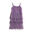 thumbnail image 3 of Qodauz Girls Sequin Party Dress Tassels Spaghetti Strap Mini School Dance Birthday Latin Special Occasion Dresses 3-12Y Purple, 3 of 4