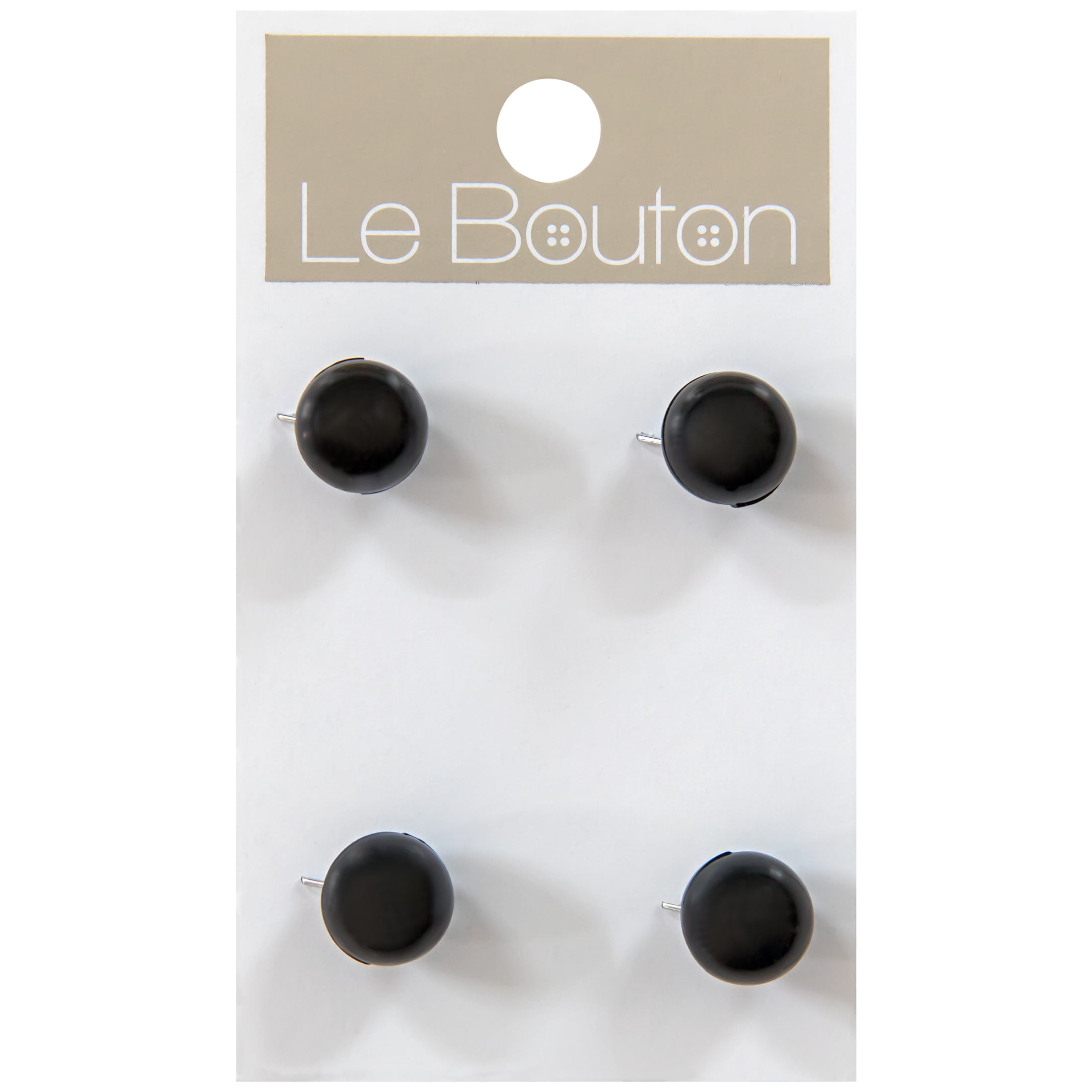 Le Bouton Black 3/8" Shank Buttons, 4 Pieces