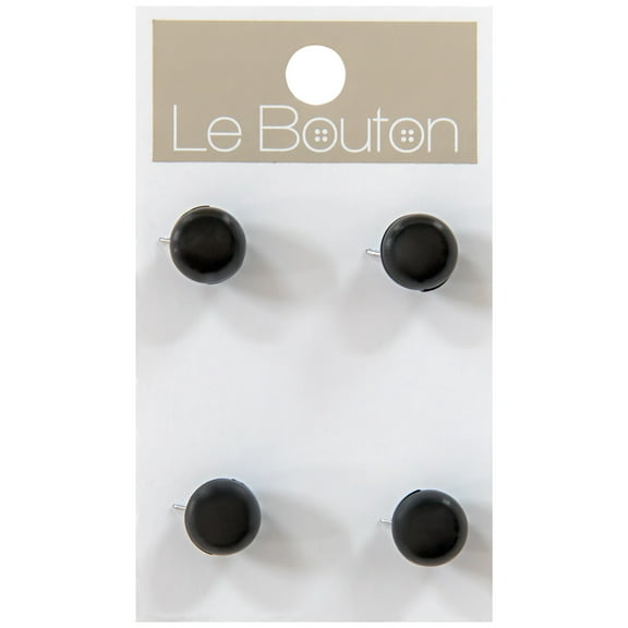 Le Bouton Black 3/8" Shank Buttons, 4 Pieces