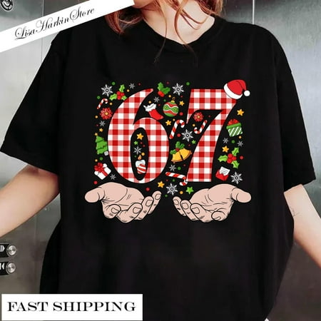 Christmas 67 Shirt, Funny Saying 6 7 Shirt, Funny Six Seven Meme Christmas Shirt, Trending Social Media Humor