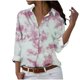 thumbnail image 2 of Fiudx Liquidación de Ahorros de Verano Camisa con Botones de Solapa Estampada de Serie Informal Regular de Manga Larga para Mujer, 2 of 5