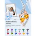 thumbnail image 7 of Taioiat Double Birthstone Necklaces for Women 18K Gold Plated Birthstone Rose Flower Jewelry Anniversary Valentines Day Mother's Day Birthday Gifts for Her Wife Girlfriend Mom, 7 of 7