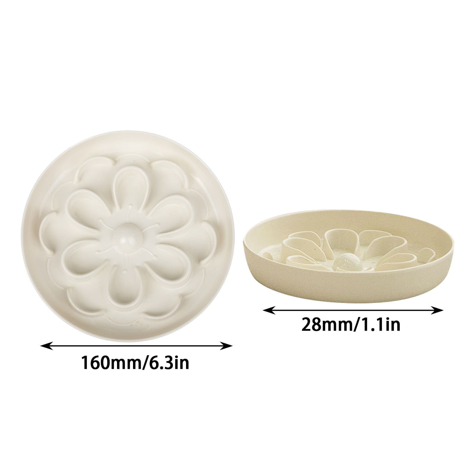 ZORVEX Plastic Slow Feeder Cat Bowl for Dry Wet Food Unique Flower Style Cat Food Bowl Dishwasher Safe Cat Eating Dish With Anti Slip Bottom for Home Travel