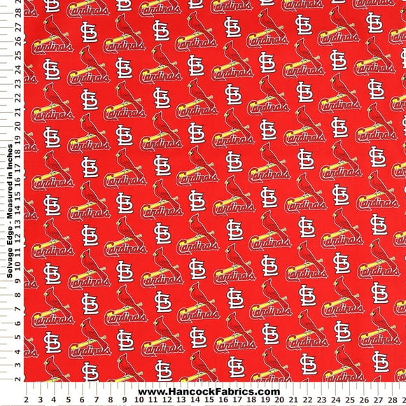 MLB St Louis Cardinals Red Cotton Fabric - Sold By the Yard