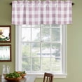 thumbnail image 4 of Pink Plaid Valances for Windows, Decorative Rod Pocket Window Valance Curtains, Spring Summer Farmhouse Buffalo Checkered Short Curtain Drapes for Kitchen/Living Room, 2 Panels, 54" W x 18" L, 4 of 8