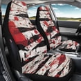 thumbnail image 3 of POLERO Polyester Car Front Seat Cover for Automotive, Elastic Removable Front Seat Covers, Red Splatter Stripe Pattern, 3 of 12
