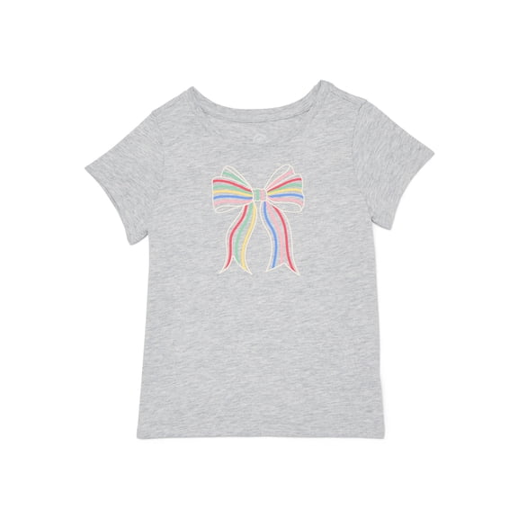 Wonder Nation Toddler Girls Tee with Short Sleeves, Sizes 18M-5T