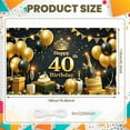 thumbnail image 2 of Golden Black 40th Birthday Banner Studded Happy Birthday Display Number 40 Metallic Balloons 40th Anniversary Backdrop for 40th Birthday Party Adult Celebration Family Gathering, 2 of 9