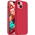 thumbnail image 1 of XUCP-Compatible with iPhone 14 Case,[Silky Touch Premium Liquid Silicone] [Soft Anti-Scratch Microfiber Lining], Ultra Slim Shockproof Protective Case for iPhone 14 - Red, 1 of 4
