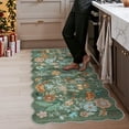 thumbnail image 2 of Hallway 3x6 Washable Runner Rug - Indoor Floral Scalloped Kitchen Entryway Low Pile Carpet Soft Non Slip Floor Mat For Bathroom Living Room Bedroom Elegant Home Decor(3x6 Floral/green), 2 of 7