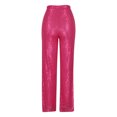 thumbnail image 5 of FAIWAD Women Sequin Pants High Elastic Waist Wide Straight Palazzo Pants for Party Clubwear, 5 of 6