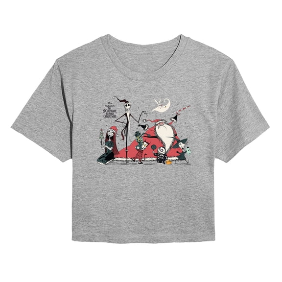The Nightmare Before Christmas - Nightmare Before Xmas - Juniors Cropped Graphic T-Shirt