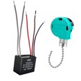 thumbnail image 1 of Interruptor de ventilador de techo de 3 velocidades y 5 cables, accesorio de repuesto, interruptor con cable de cadena Cadena de plata, 1 of 9