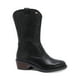 thumbnail image 2 of BOTAS COQUETA NIÑA DE PIEL COLOR NEGRO MIRTA CON DISEÑO WESTERN Y BORDADO TONO A TONO, 2 of 6