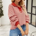 thumbnail image 2 of Gibobby Suéter Para Invierno Mujer de de moda para mujer con de manga larga con cuello en contraste(Rojo,XG), 2 of 5