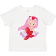 thumbnail image 3 of Inktastic Valentine's Day Mermaid, Cute Mermaid, Pink Hair Girls Toddler T-Shirt, 3 of 5