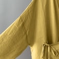 thumbnail image 6 of Womens Tops Hanten Kimono Cardigan Long Sleeve Wrap Front Cotton Linen Retro Costume Irregular Shirt Tops Blouses For Women, 6 of 6
