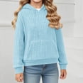thumbnail image 5 of Mercatoo Kids Girls Ribbed Knit Ho𝐨dies Sweatshirts Oversized Trendy Plain Pullover Shirts Fall Winter Warm Thermal Clothes, 5 of 7
